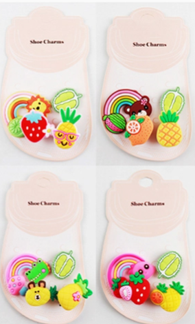 Set of 4 - Light Up Fruit Shoe Deco Charms