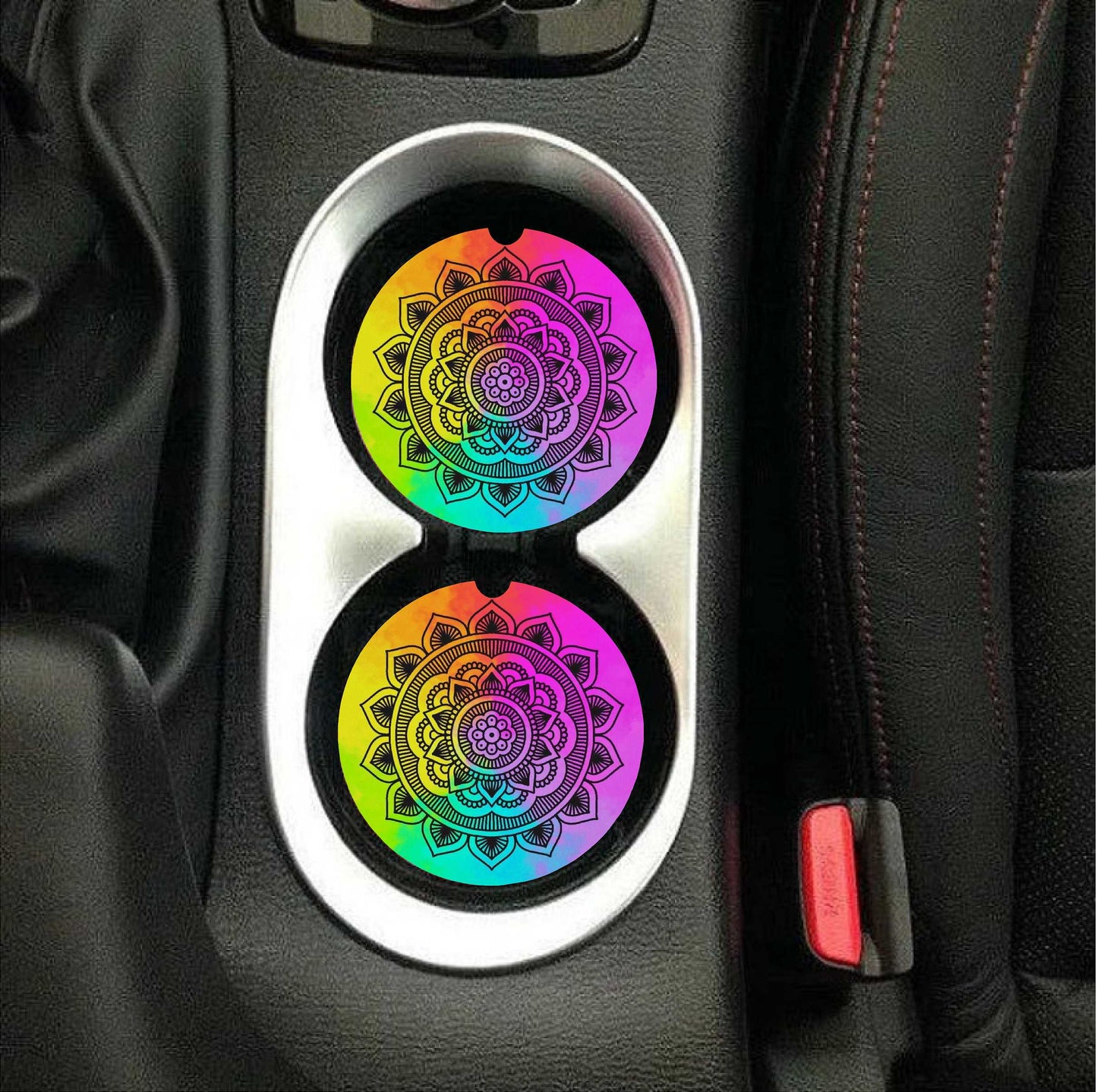 Multi Color Mandala Car Coasters
