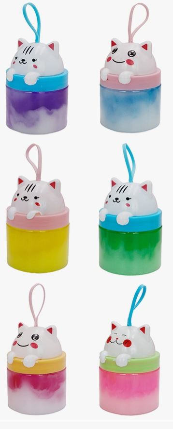 Kitty Cat Ombre Shaded Glitter Shimmer Gel Slime Jar