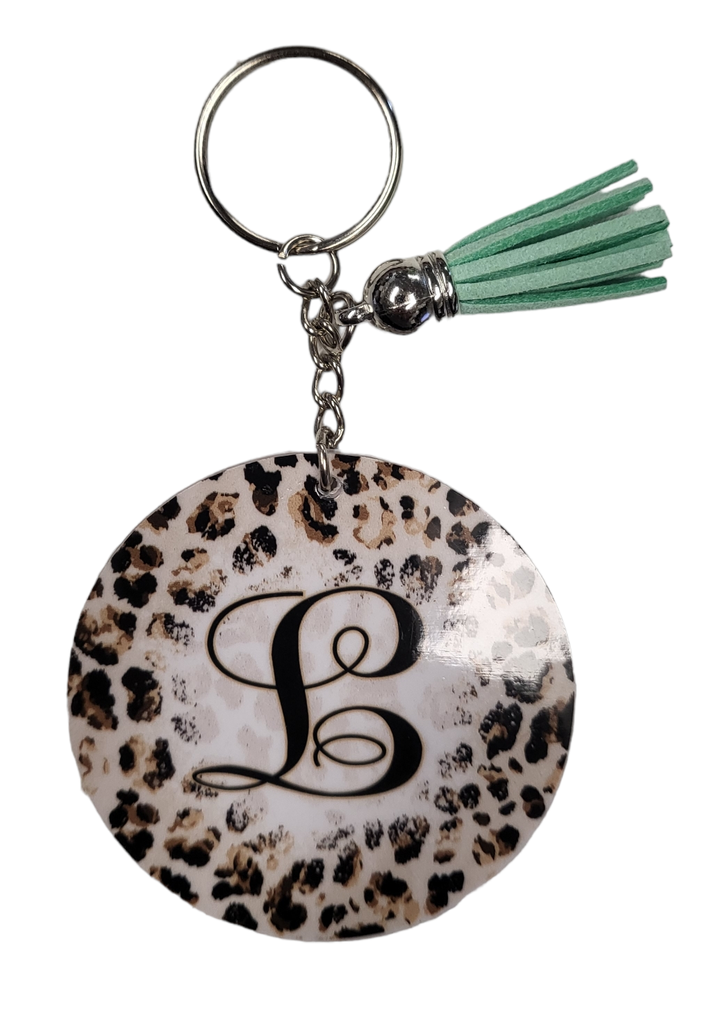 Beige Leopard MG Key Chain