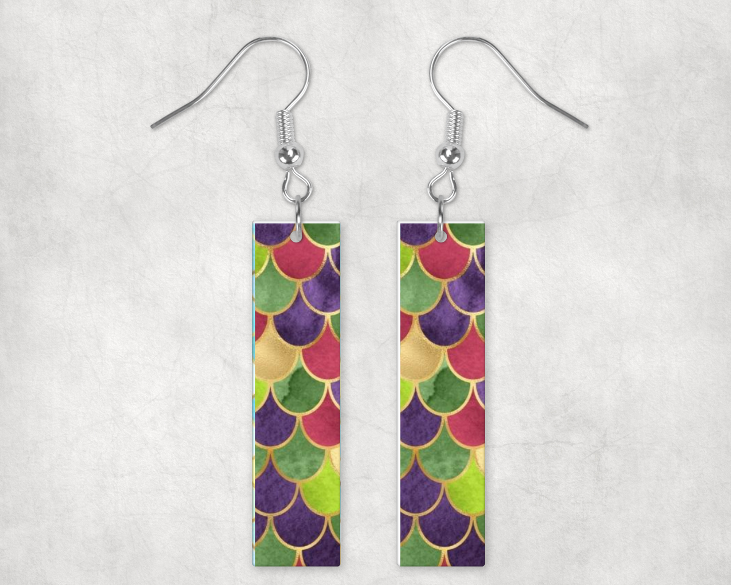 Mermaid Scales Bar Earrings