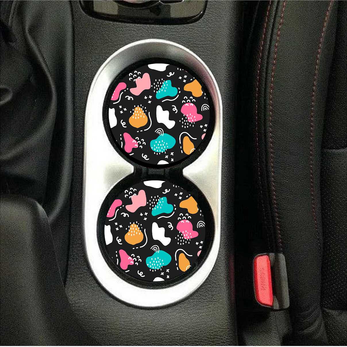 Abstract Caboodle Design Car Coasters