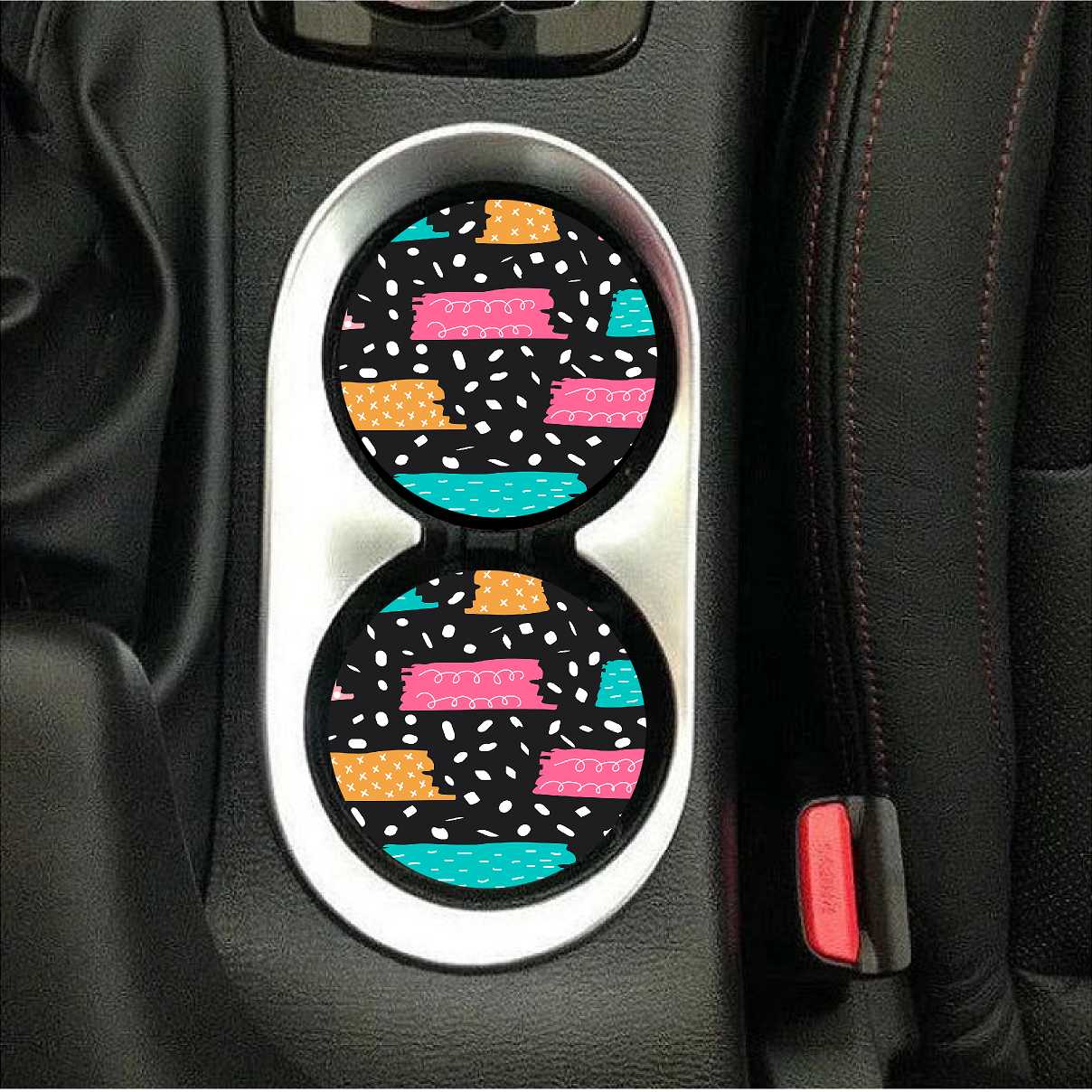 Caboodle Squiggles Black Car Coasters