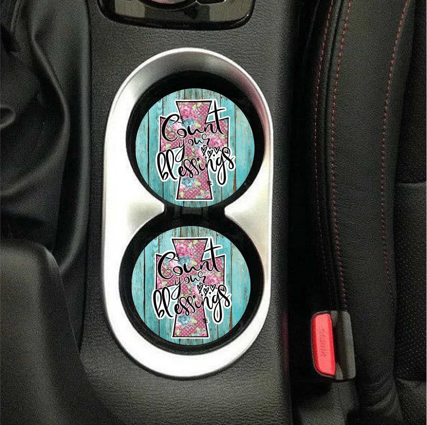 Count Your Blessings Car Coasters