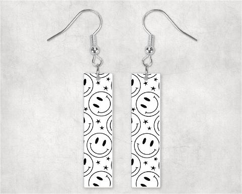 Smiley Face Bar Earrings