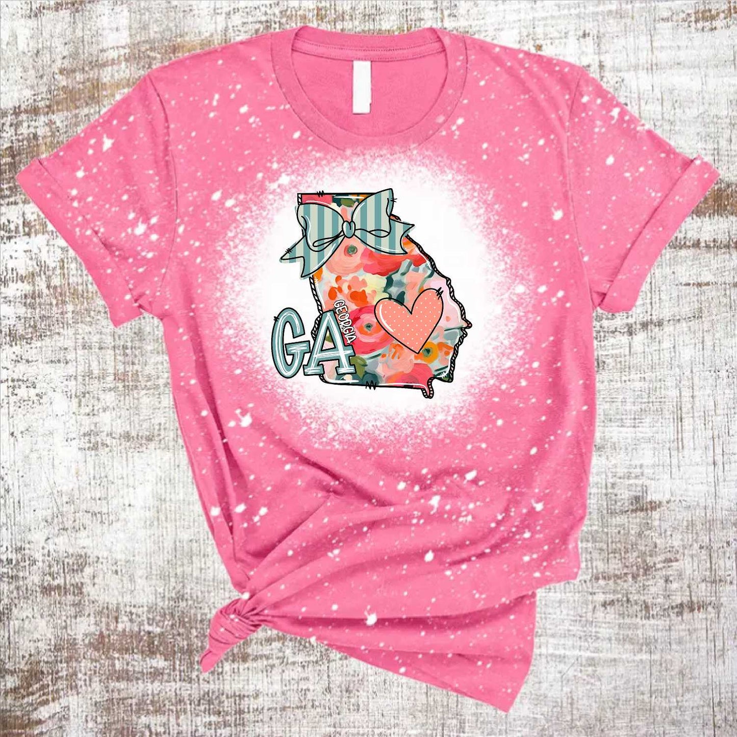Floral Doodle State Georgia T Shirt