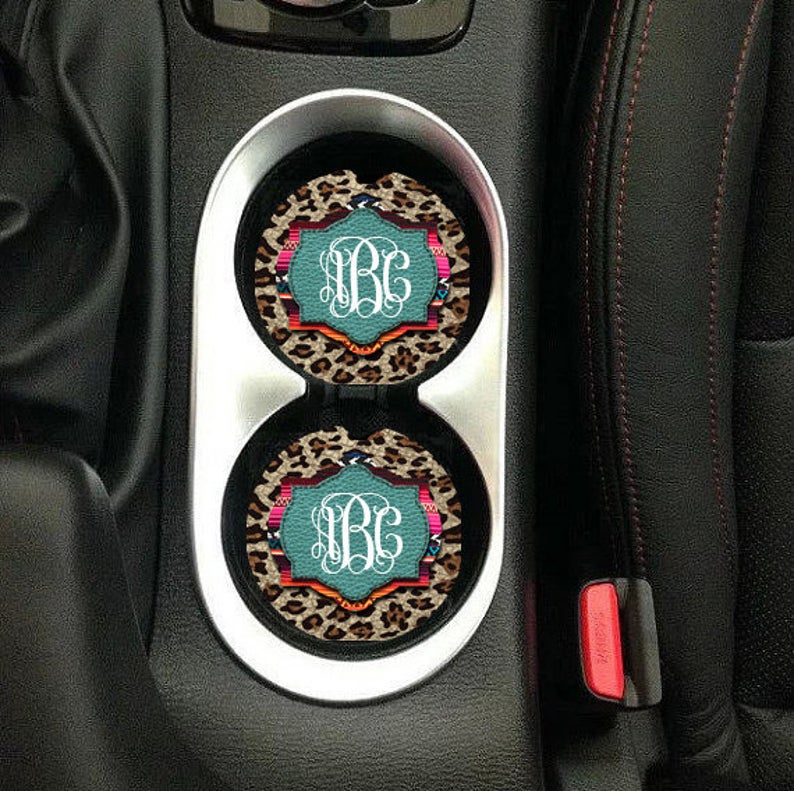 Leopard Serape Car Coasters