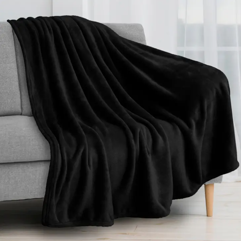 Black Classic Fleece Throw 50" x 60"