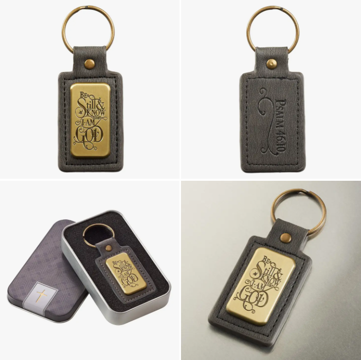 Be Still and Know - Psalm 46:10 Key Ring in Tin