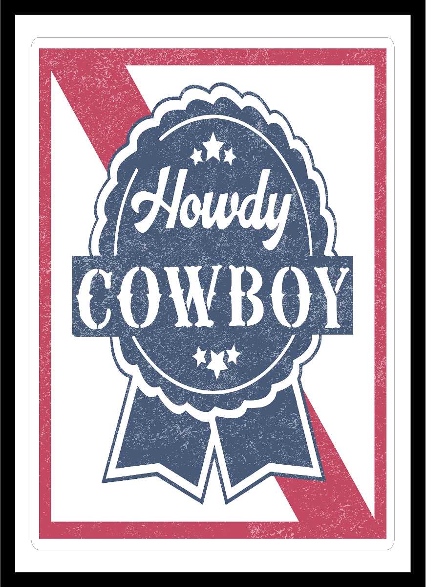 Blue Ribbon Howdy Cowboy Vinyl Decal