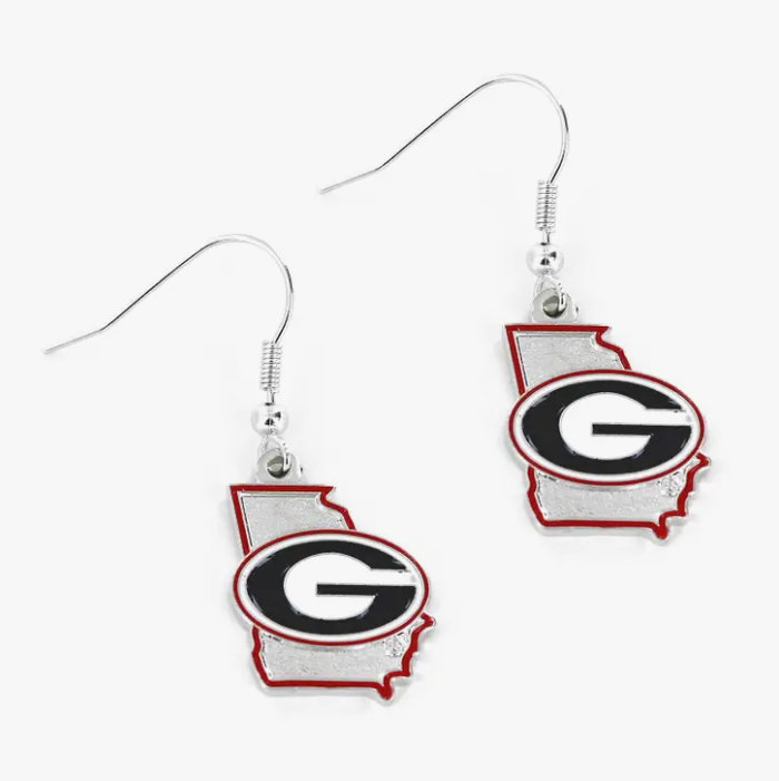 NCAA Georgia Bulldogs State Design Earrings
