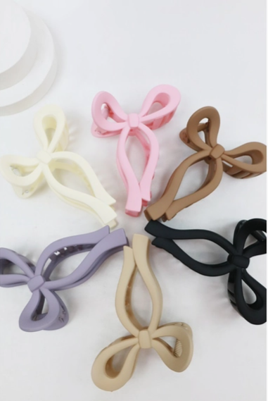 Matte Double Bow Hair Bow Hair Clip