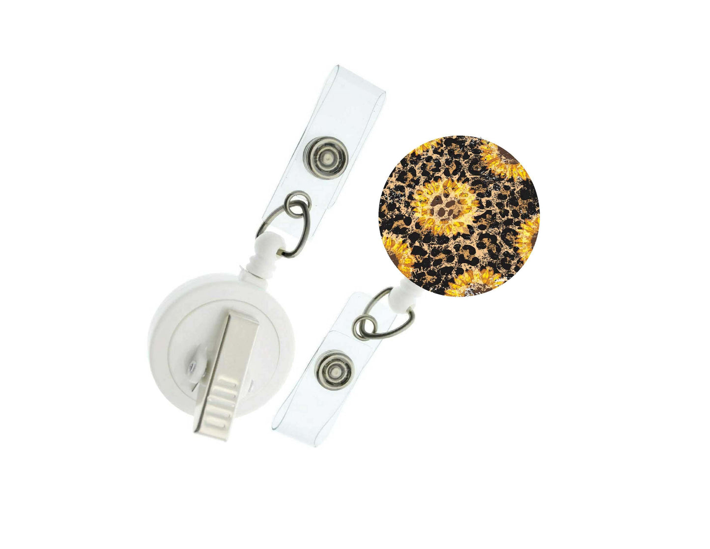 Vintage Sunflower Leopard Badge Reel