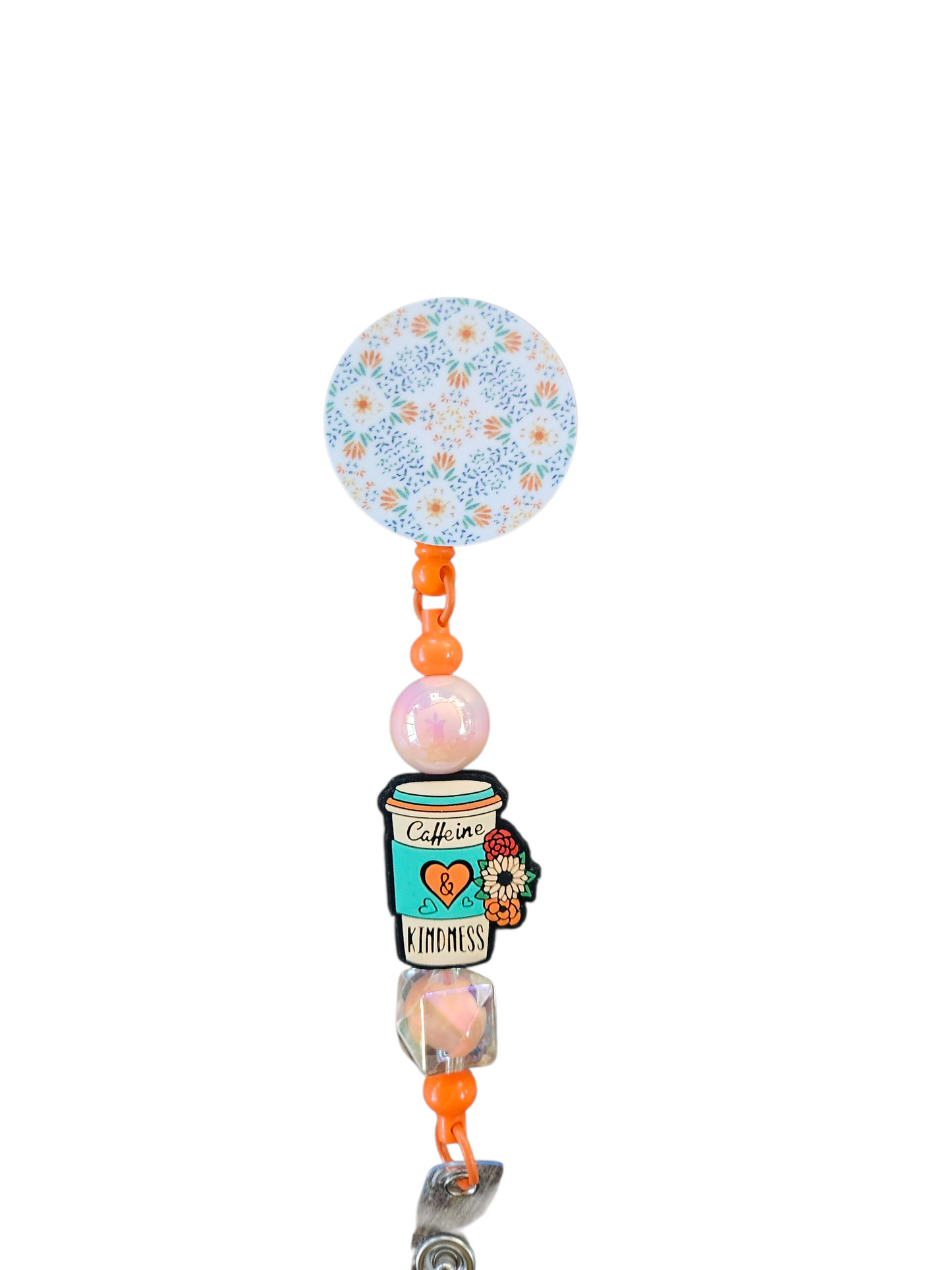 Beaded Badge Reel with Quote