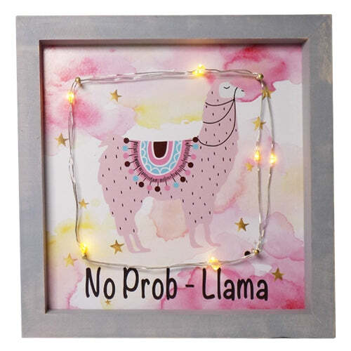 Light Up Llama Plaque