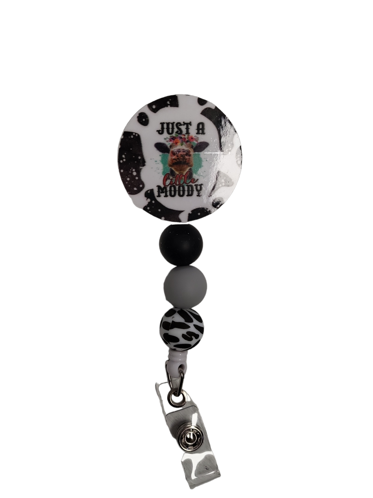 Bead and Crystal Just A Little Moody Badge Reel