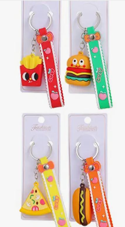Fast Food 3D Silicone Novelty Key Chain