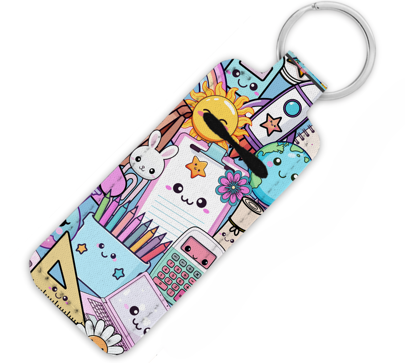 Kawaii School Supplies Lip Balm Key Chain