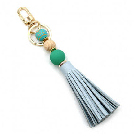 Gold Beaded Tassel Keychain