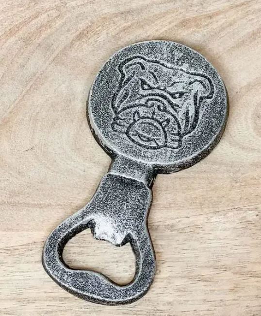 Bulldog Bottle Opener Antique Silver