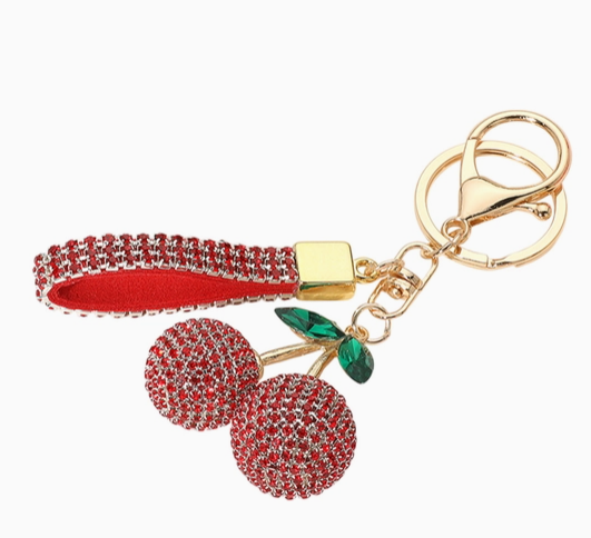 Bling Studded Cherry Keychain / Bag Charm