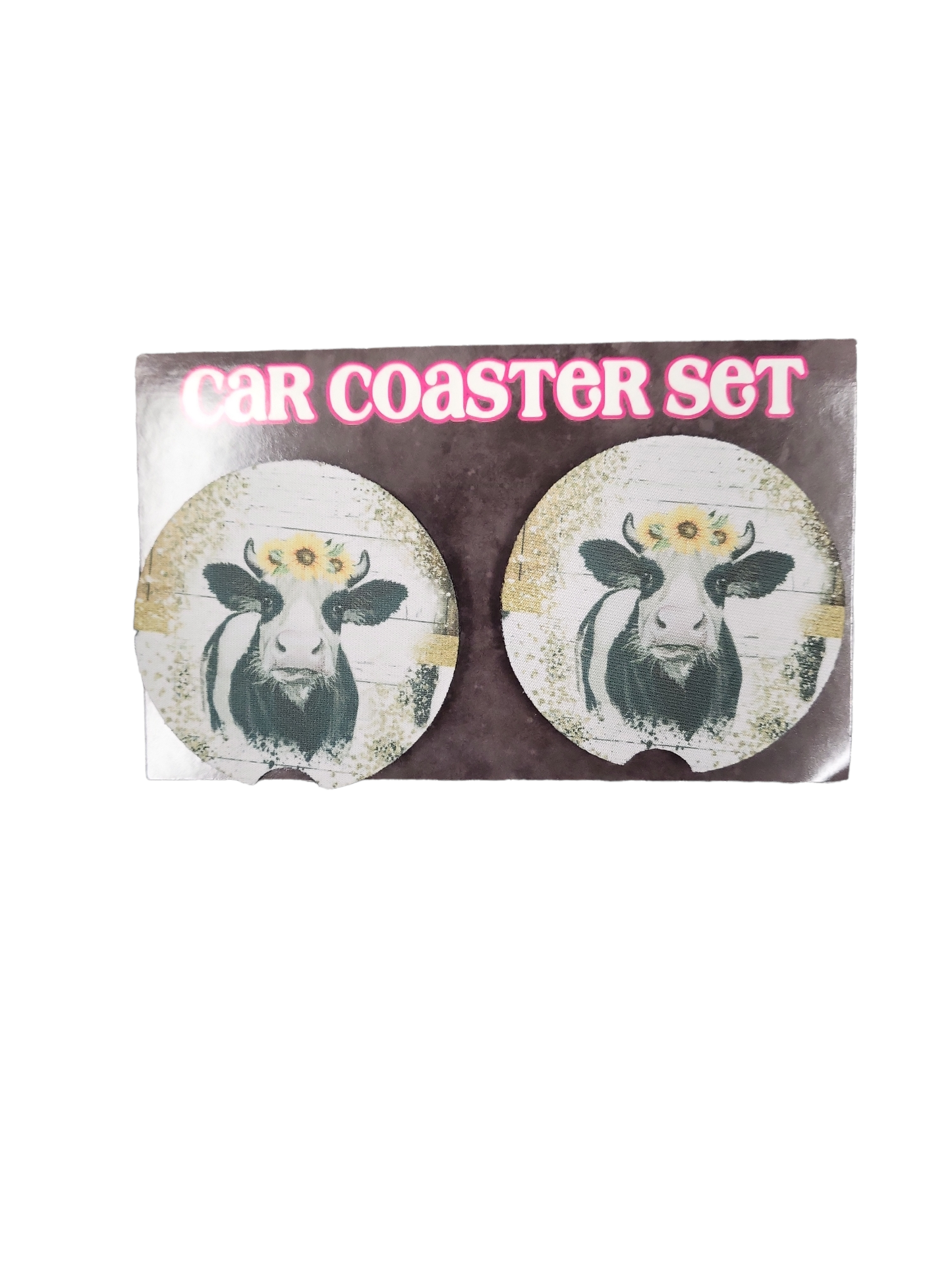 Black & White Cow Car Coasters