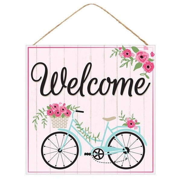 10" Welcome Bicycle Sign