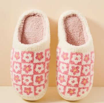 Flower Color Block Home Slippers