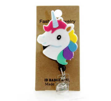 Silicone Unicorn Badge Reel