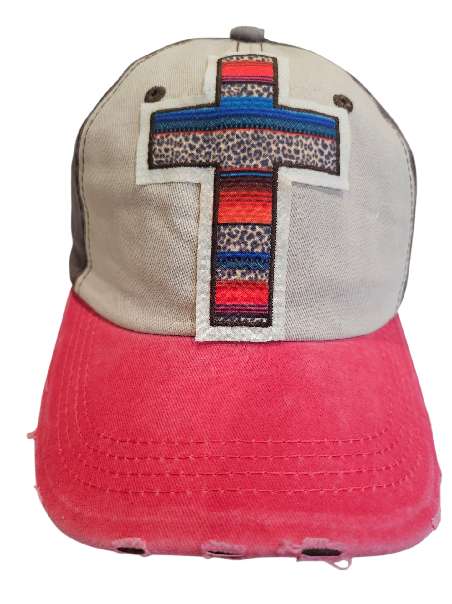 Animal Print Serape Cross Patch Baseball Cap