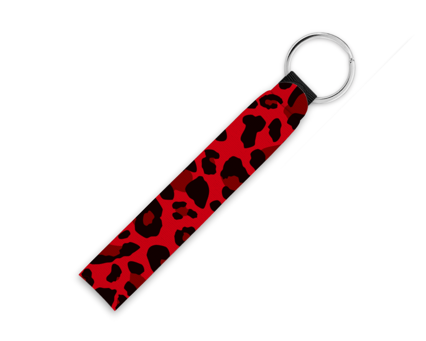 Red Leopard Cheetah Neoprene Key Fob