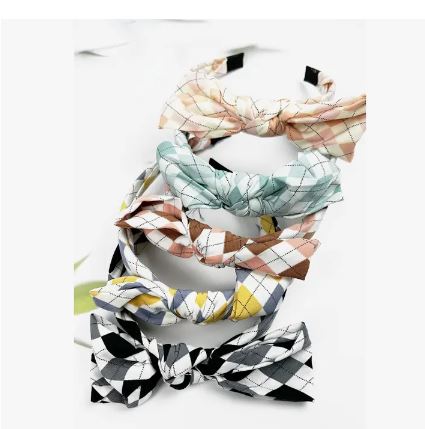 Diamond Print Knotted Fabric Headband