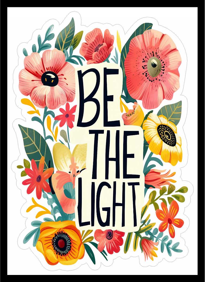 Floral Be The Light Vinyl Decal