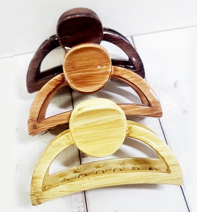 Faux Acrylic Wood Hair Jaw Clip