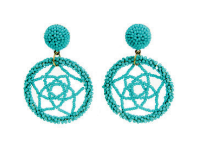 Turquoise Seed Bead Dreamcatcher ER