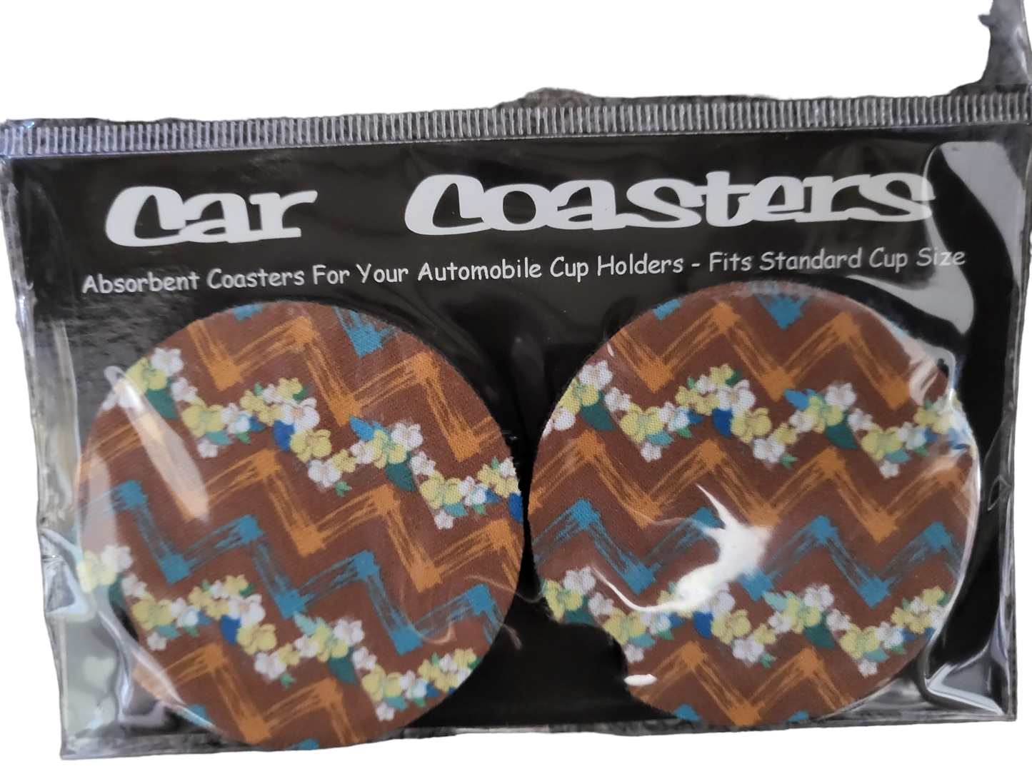 Chevron Floral Car Coasters