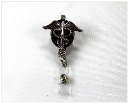 Silver Medical Symbol Badge Reel