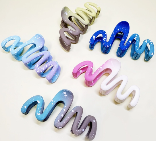 Large Paint Splash Gradient Hair Jaw Clip