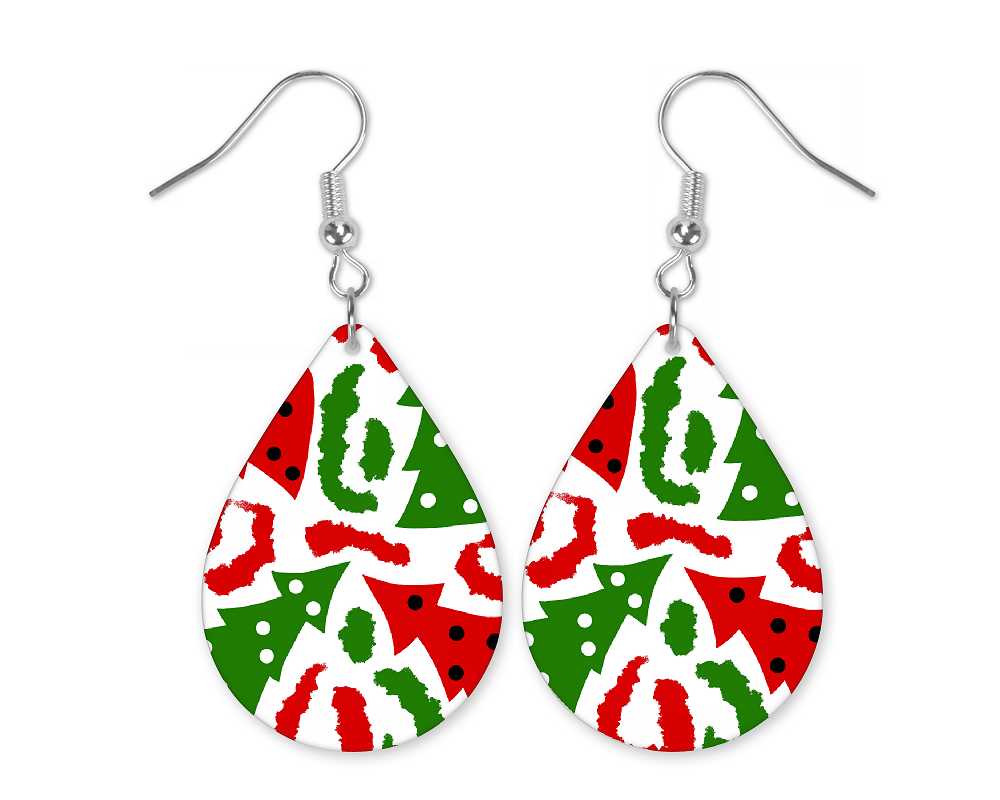 Abstract Fun and Funky Christmas Earrings