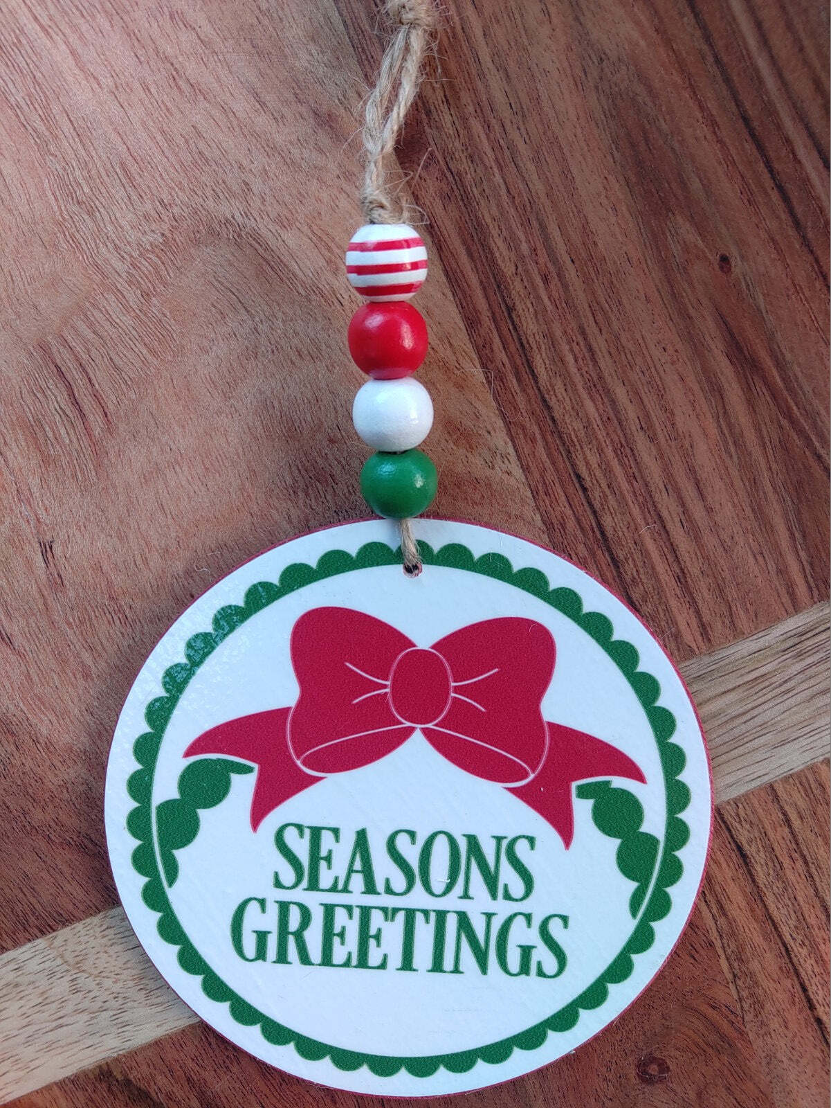 Seasons Greetings Beaded Ornament