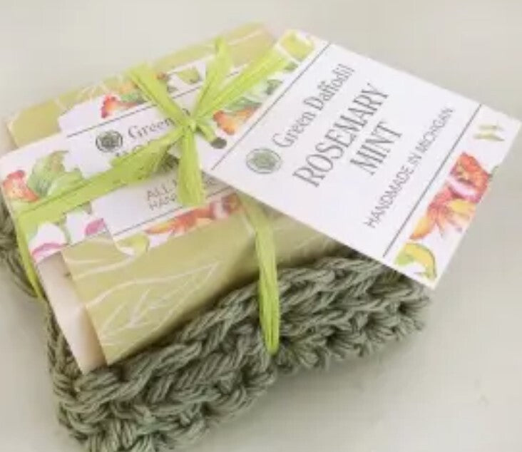 Rosemary Mint Soap & Washcloth Set