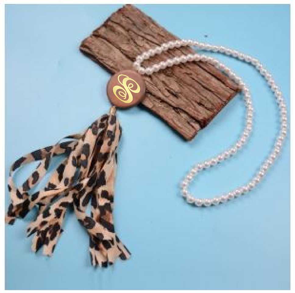 Wood Bead Tassel NK Leopard
