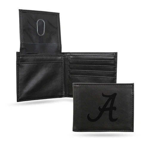 Alabama Crimson Tide LEBIL Laser Engraved Black Billfold