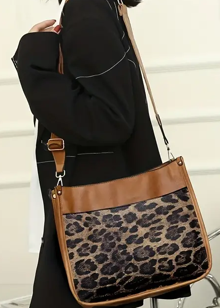 Leopard Crossbody Bag w/Front Pocket