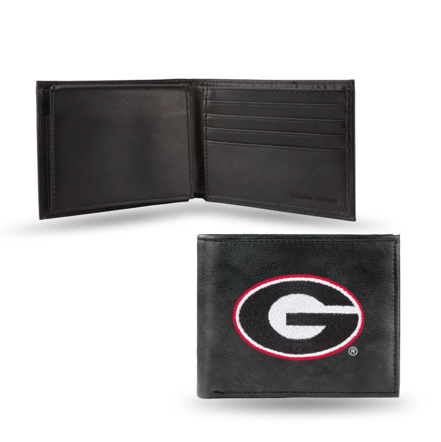 NCAA Georgia Bulldogs Embroidered Leather Billfold Wallet