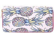 Pink with Multi Color Pineapple Zipper Wallet