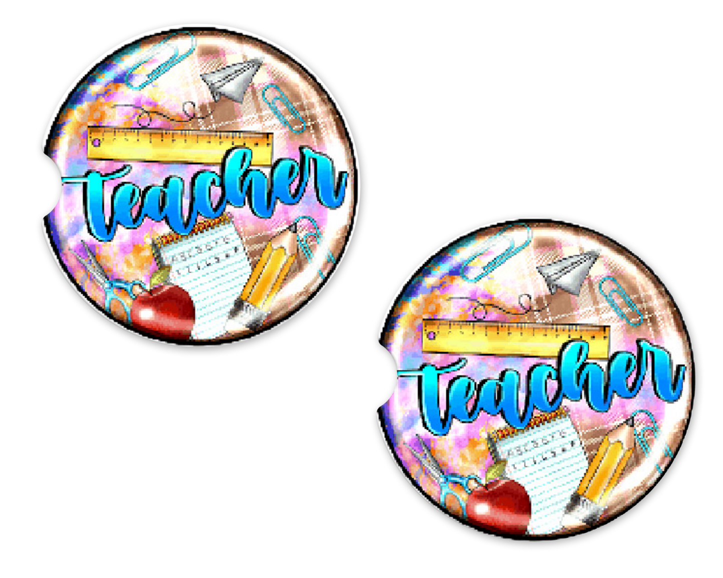 Paper Plane&, Apple Teacher Car Coasters