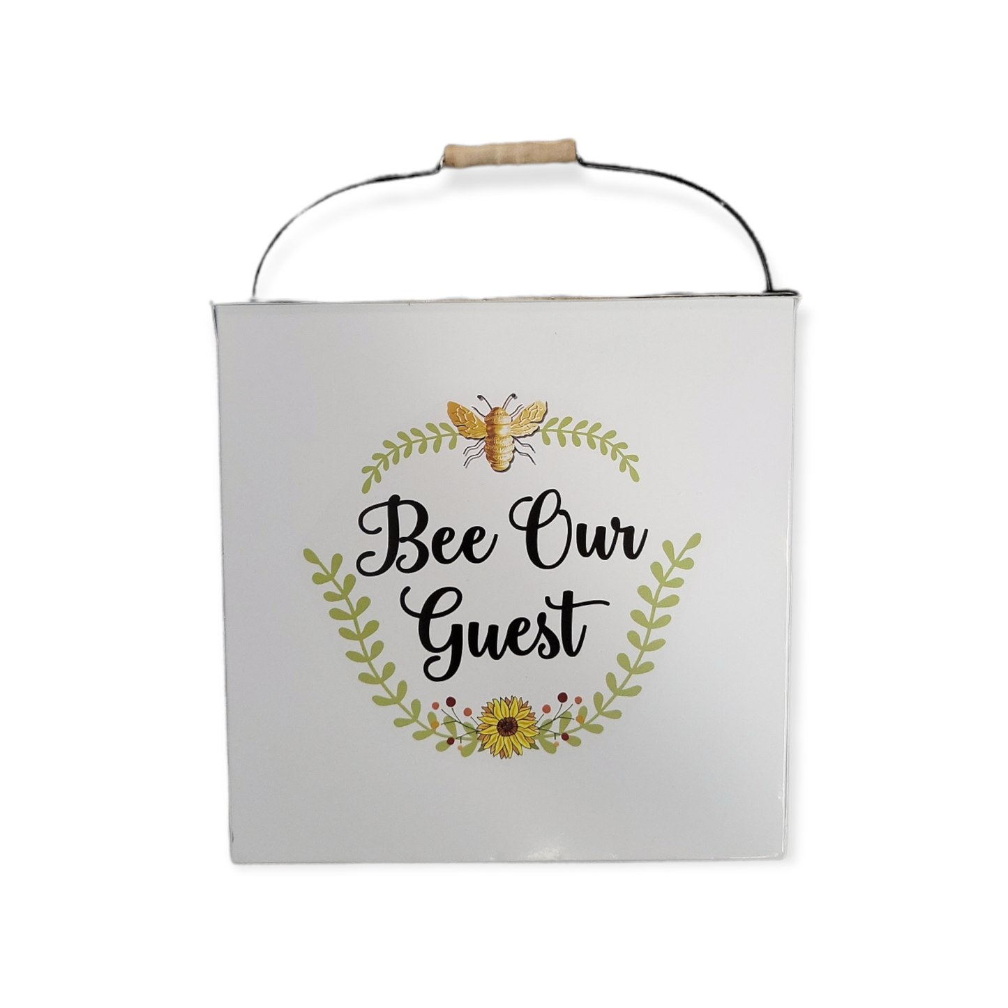 Bee Our Guest Metal Bucket