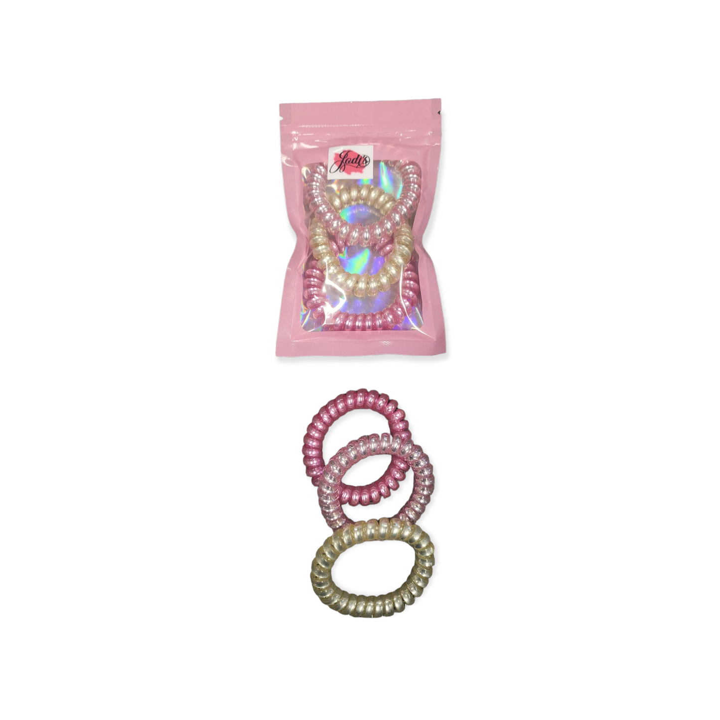 Pink & Champagne Hair Cord Set