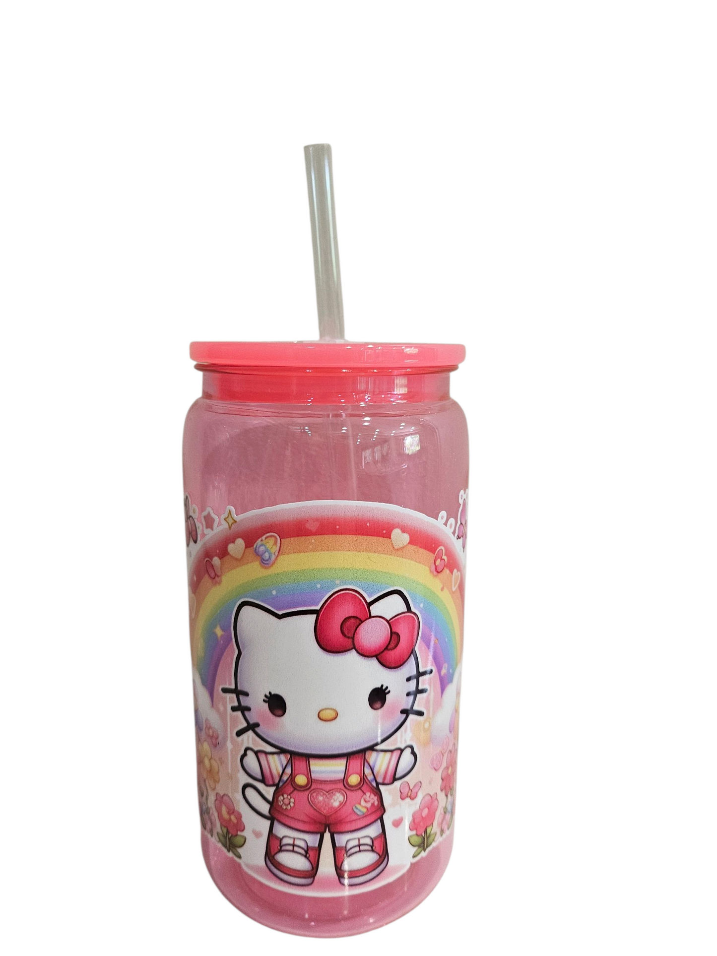 16oz Plastic Acrylic Cup With Colorful Lids- Children Themes